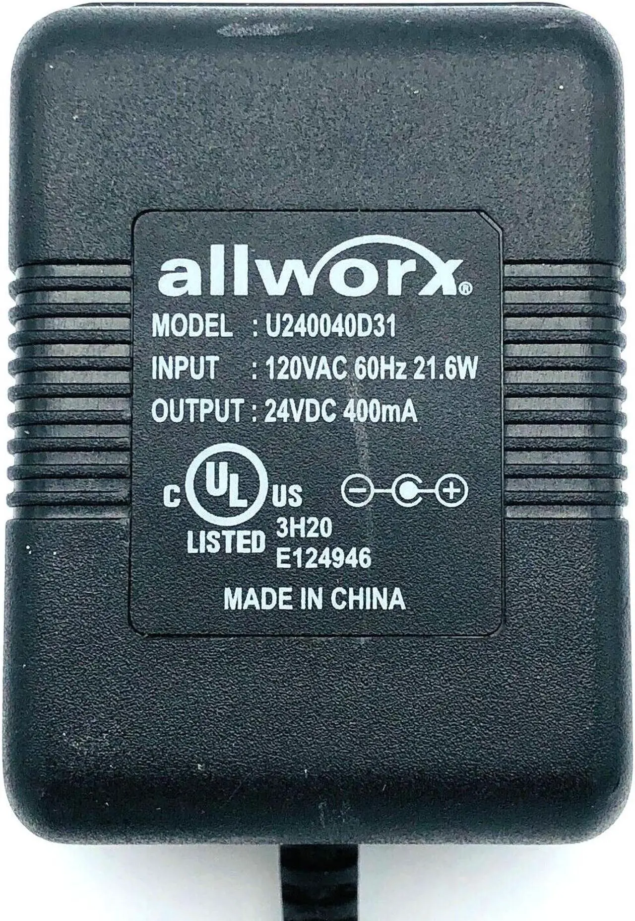 Alt view image 5 of 5 - Genuine AllWorx S012BU2400050 U240040D31 Wall Power Supply AC/DC Adapter 24V 400mA for 9102 9112 9202 9204 9212 9212L VOIP Phone