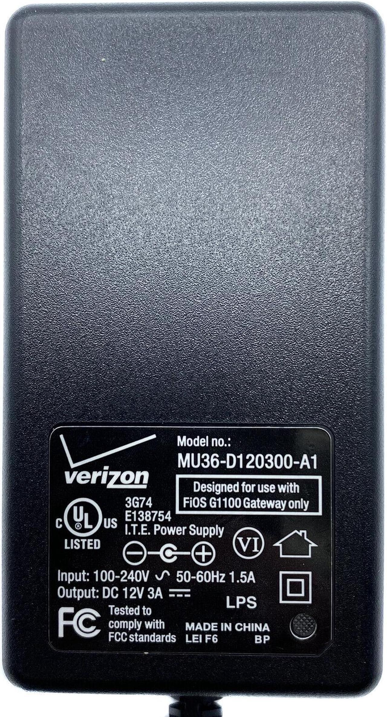 Alt view image 5 of 5 - New Genuine Verizon MU36-D120300-A1 AC Adapter for FiOS G1100 Gateway Router