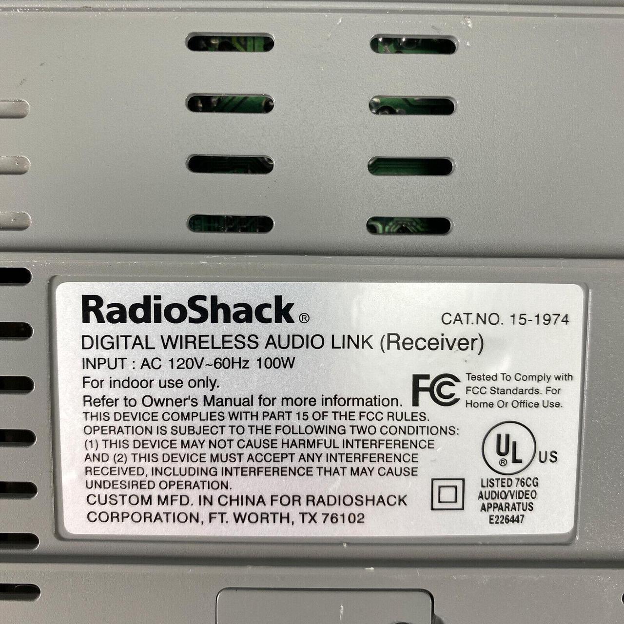 Alt view image 6 of 7 - RadioShack 15-1974 Wireless 5.8 Ghz Digital Audio Link Receiver