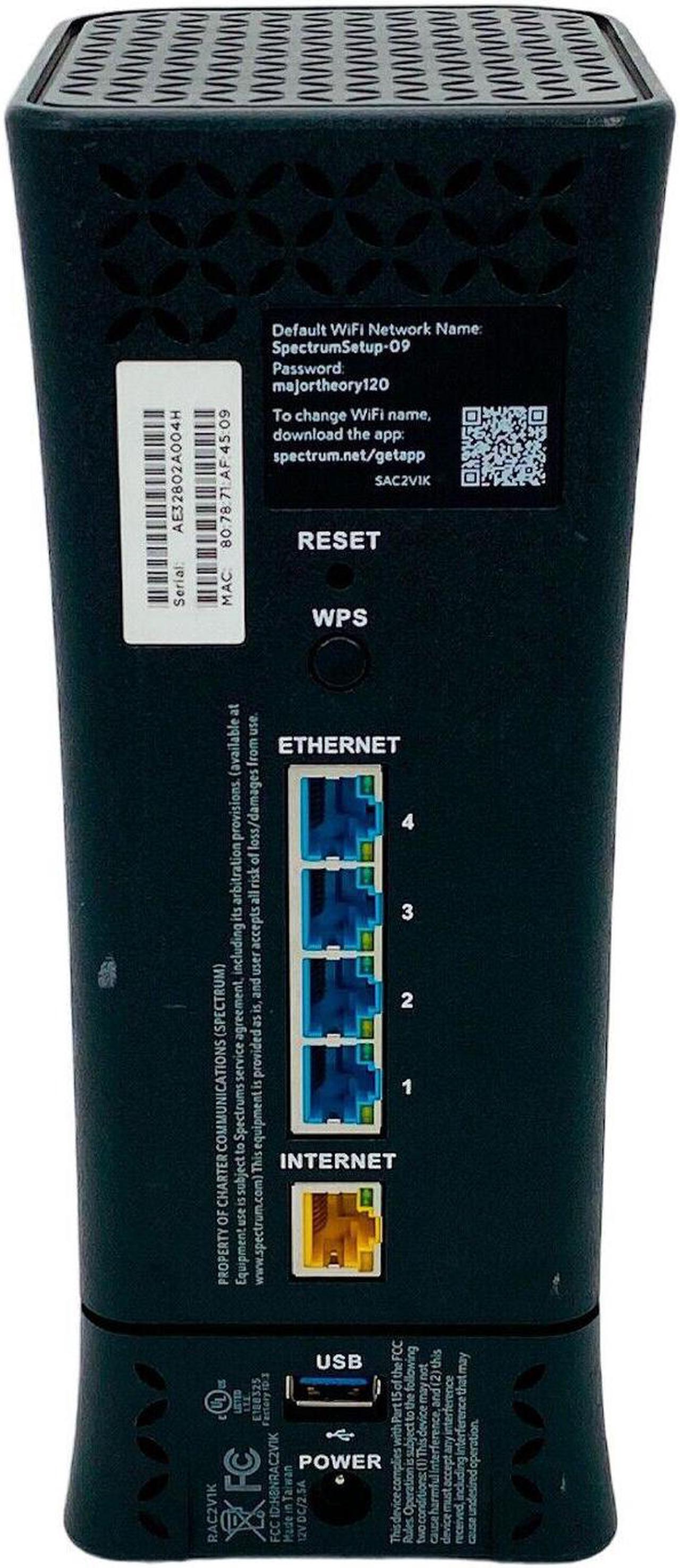 Alt view image 3 of 7 - Spectrum RAC2V1K AC2650 2650Mbps Wave 2 Dual-Band Home Wireless Router w/Adapter