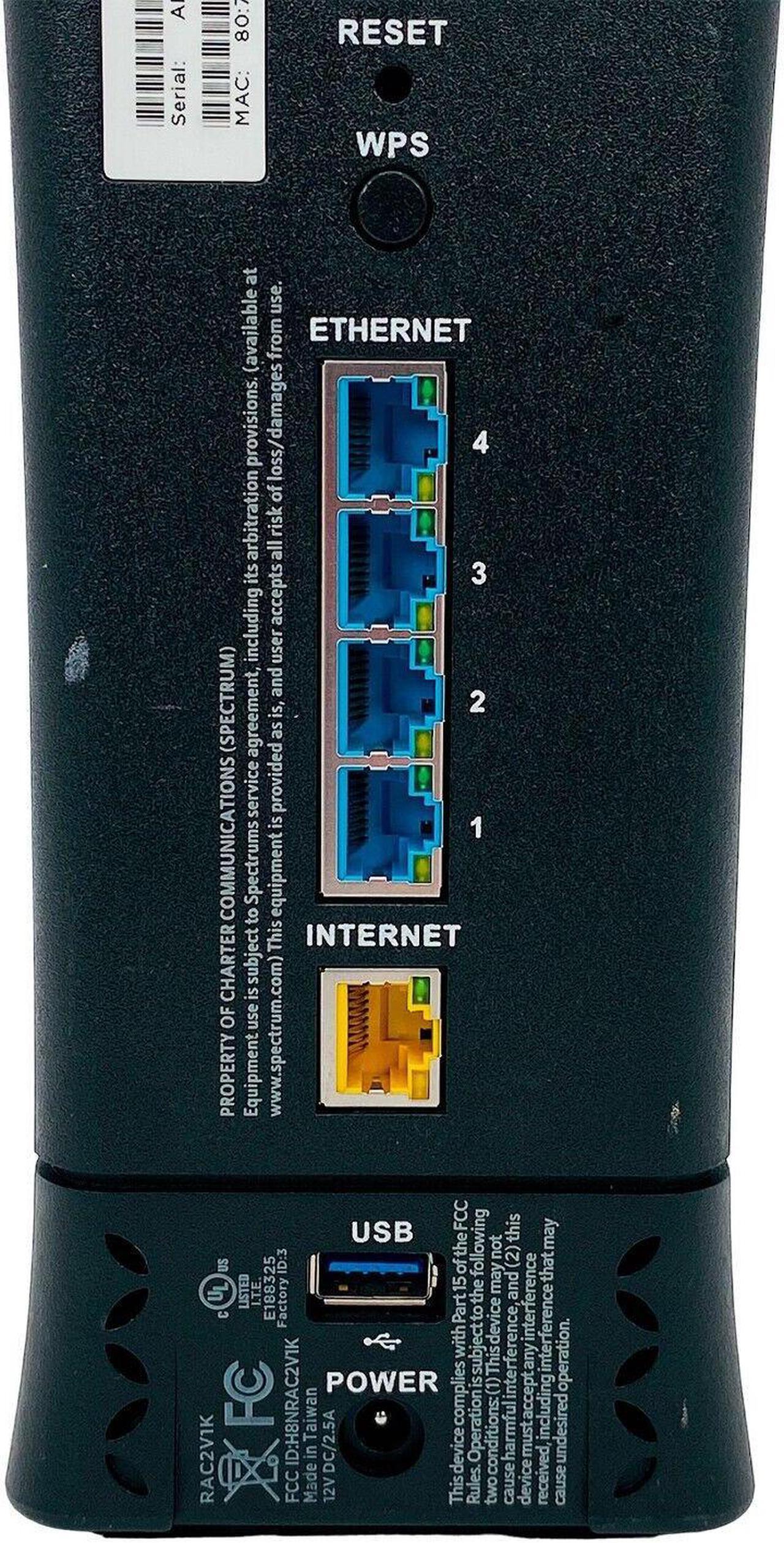 Alt view image 4 of 7 - Spectrum RAC2V1K AC2650 2650Mbps Wave 2 Dual-Band Home Wireless Router w/Adapter