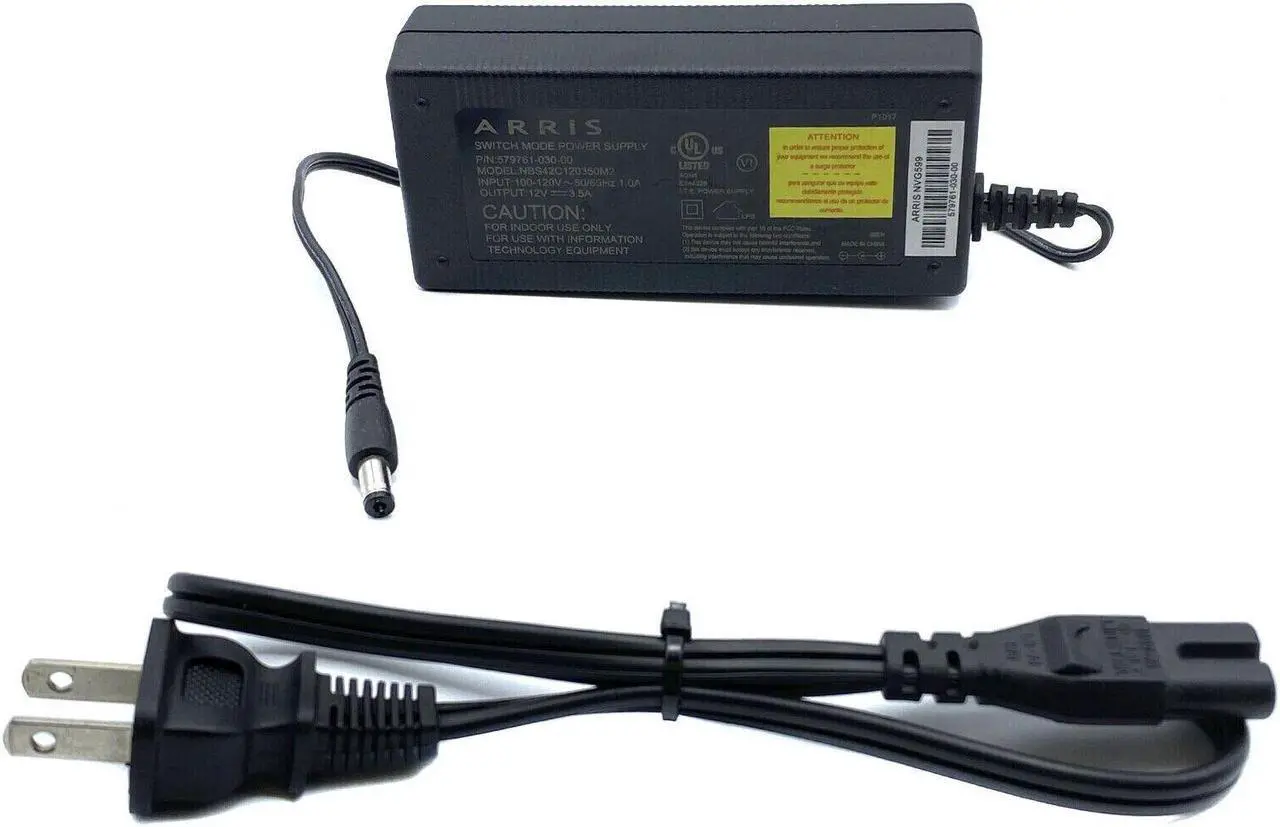Alt view image 6 of 7 - Genuine Arris AC Power Adapter 12V for Motorola MG8702 Cable Modem Router w/PC