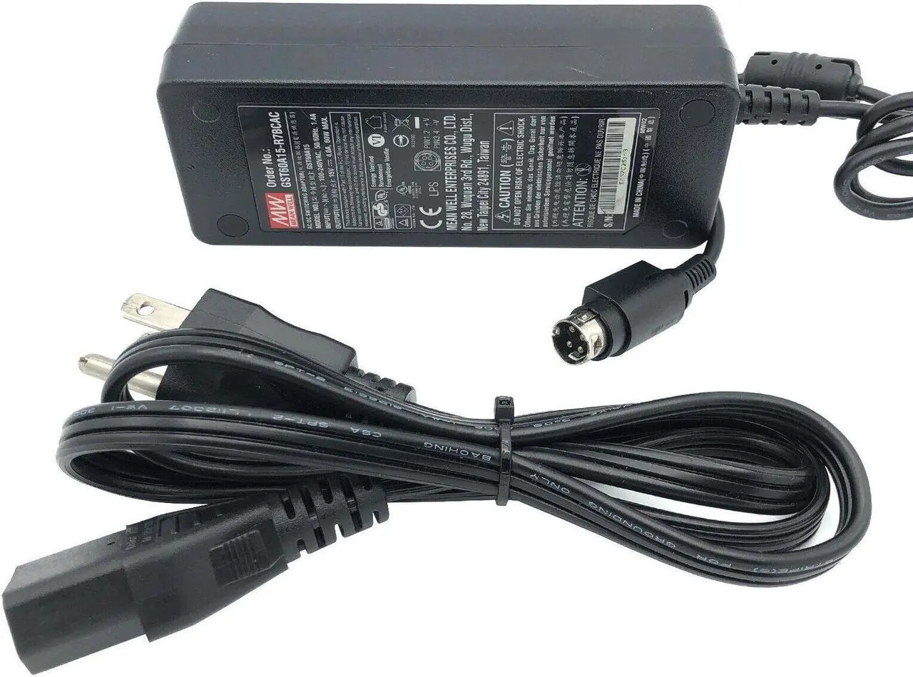 Alt view image 5 of 6 - OEM Mean Well GST60A15 AC Adapter 15V 4A 4-Pin Power Supply w/Cord