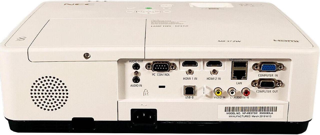 Alt view image 2 of 6 - NEC Display Solutions NP-ME372W 3LCD Projector 3700 ANSI for Gaming Golf Race Flight Simulator in 4K w/Bundle