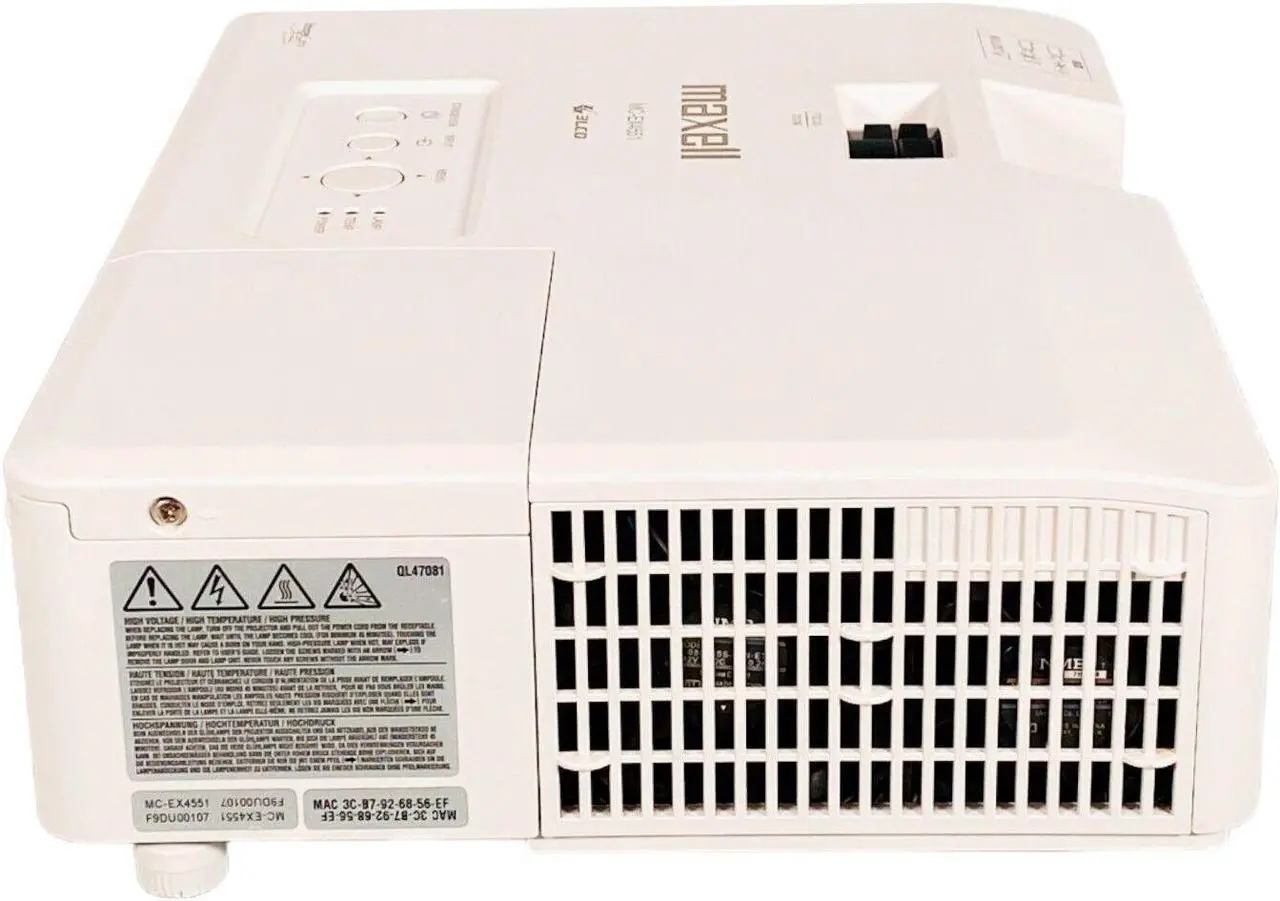Alt view image 4 of 7 - Maxell MC-EX4551 3LCD Projector 4500 Lumens Home Theater 1080p HDMI w/Remote