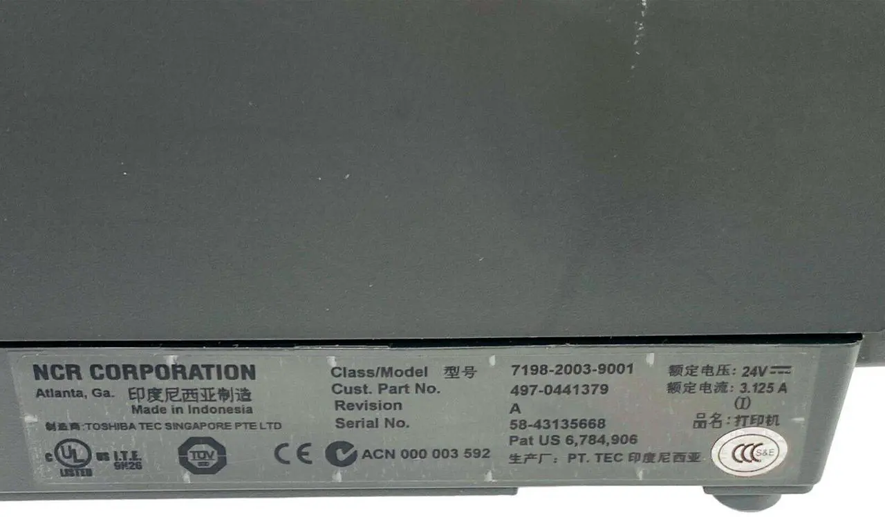 Alt view image 4 of 7 - NCR 7198-2003-9001 Direct Thermal POS Receipt Ticket Printer USB