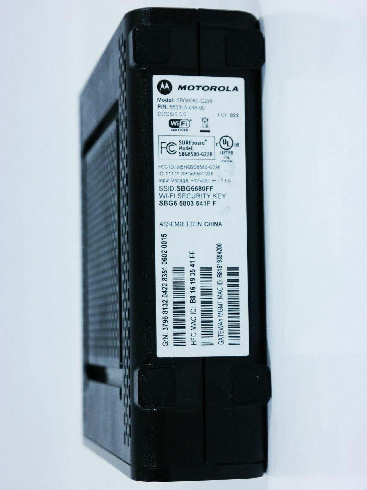 Alt view image 3 of 7 - Motorola ARRIS SURFboard SBG6580 DOCSIS 3.0 Cable Modem Wi-Fi Router No P/S