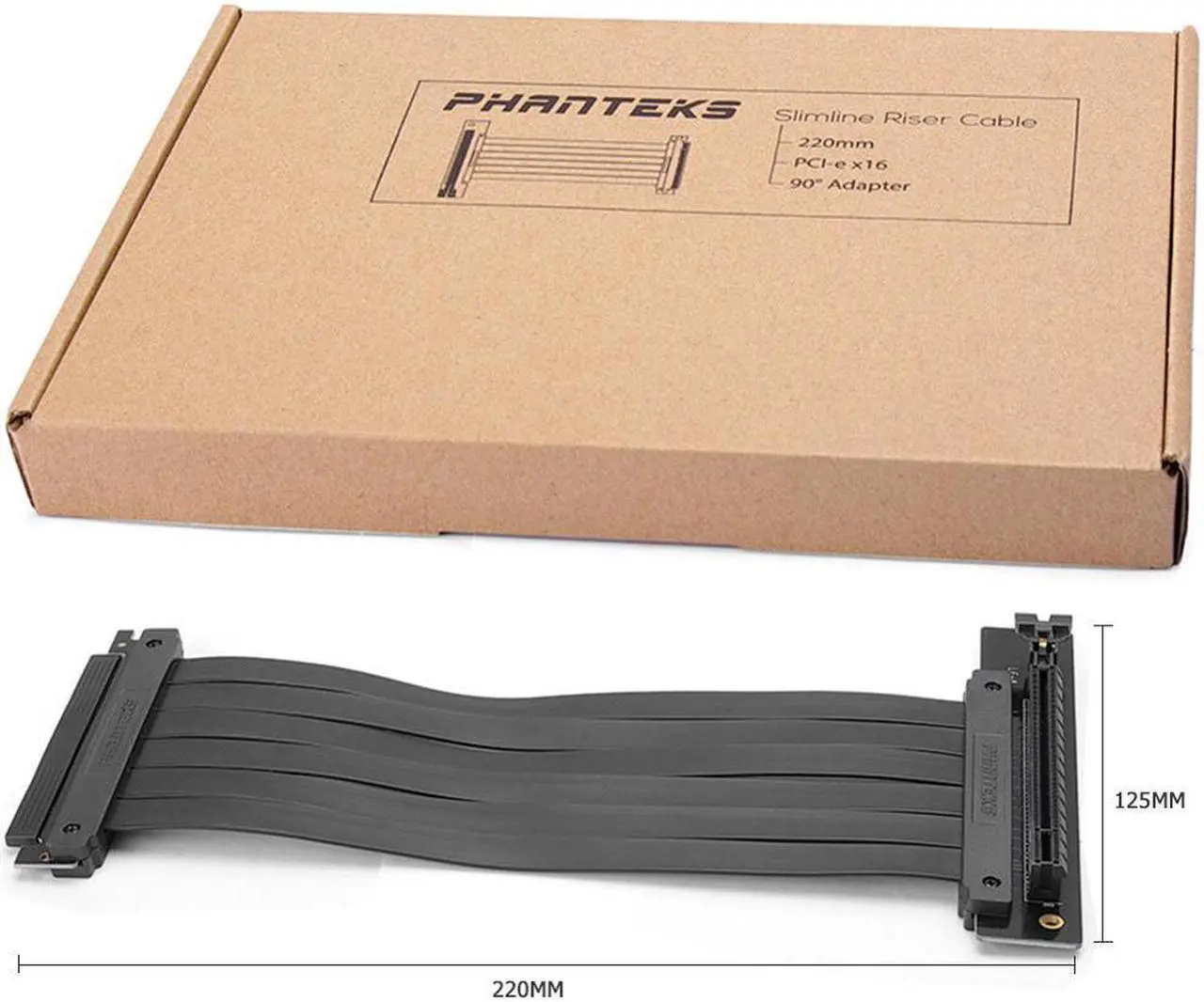 Alt view image 6 of 6 - PHANTEKS FL22 220mm PCI-E x16 Extender Riser Cable Graphics Card PC Vertical Install Chasis PCI Express Extender for Desktop