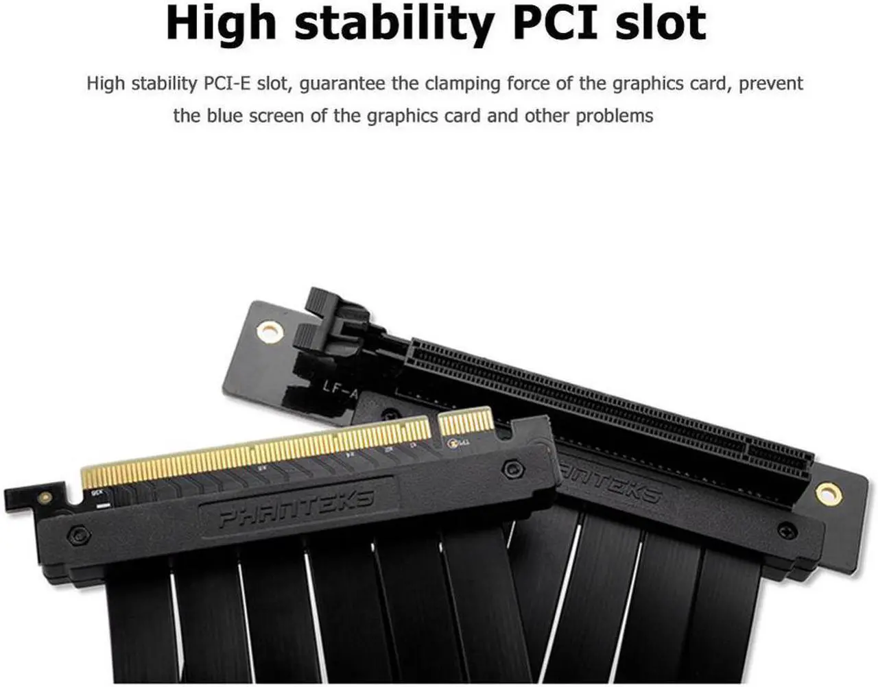 Alt view image 3 of 6 - PHANTEKS FL22 220mm PCI-E x16 Extender Riser Cable Graphics Card PC Vertical Install Chasis PCI Express Extender for Desktop
