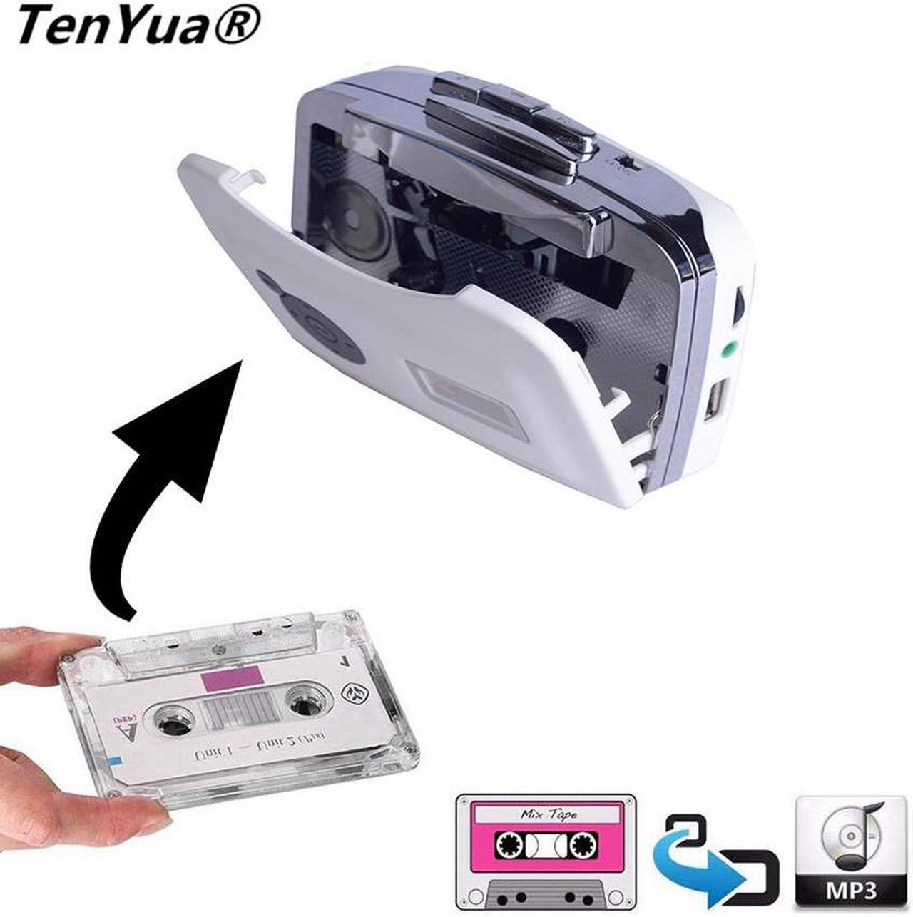 Portable Cassette Tape to MP3 Converter for Windows XP / Vista / 7 Plug and play USB Flash Drive Capture Audio Music Player