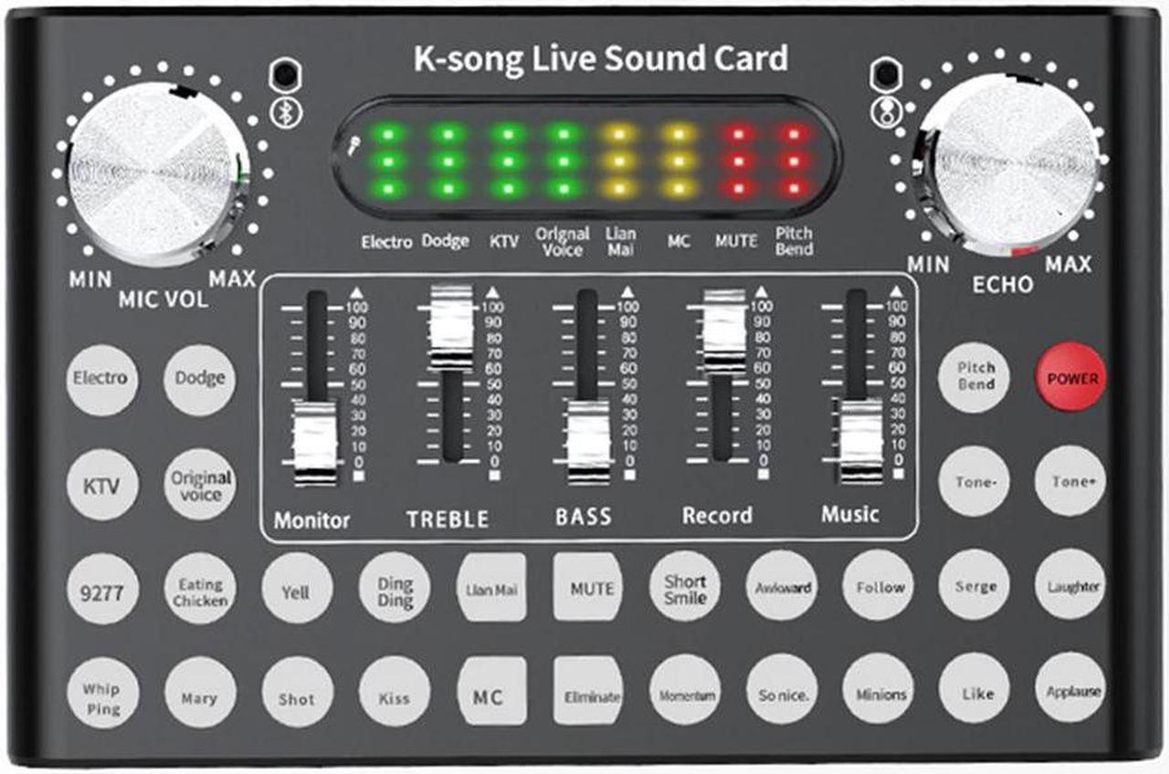 Alt view image 5 of 6 - F9 Mobile Phone Microphone Live Sound Card 18 Sound Headset USB External Audio Interface Sound Card with for PC Phone