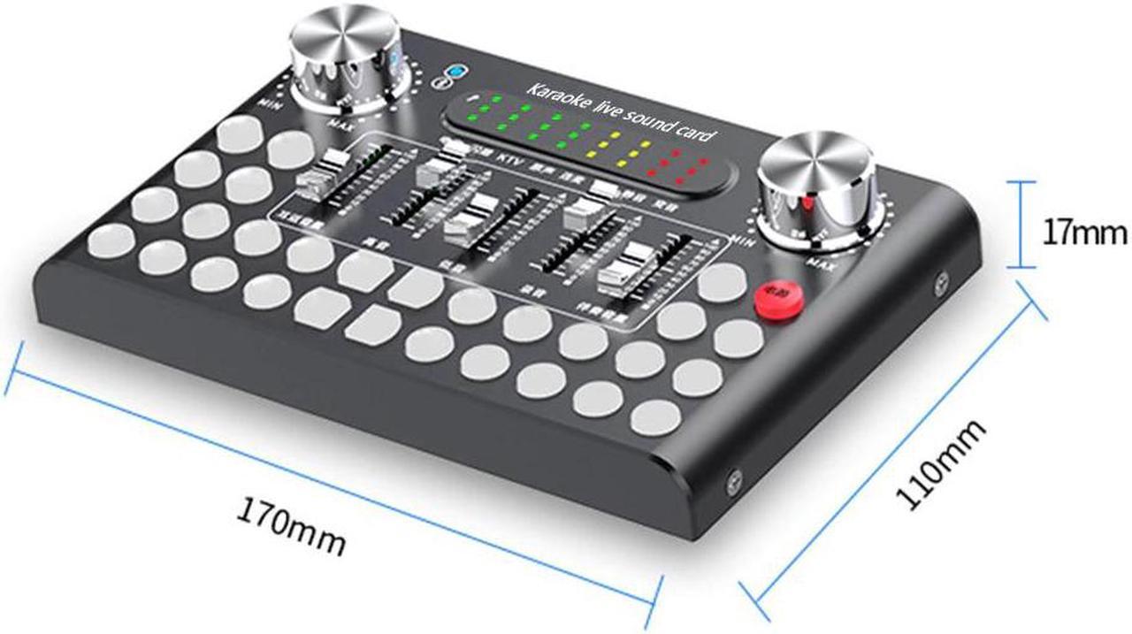 Alt view image 6 of 6 - F9 Mobile Phone Microphone Live Sound Card 18 Sound Headset USB External Audio Interface Sound Card with for PC Phone