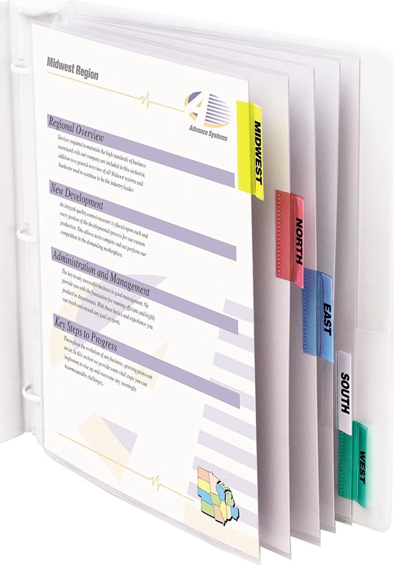 Alt view image 7 of 18 - C-Line Sheet Protectors with Index Tabs Assorted Color Tabs 2" 11 x 8 1/2 5/ST