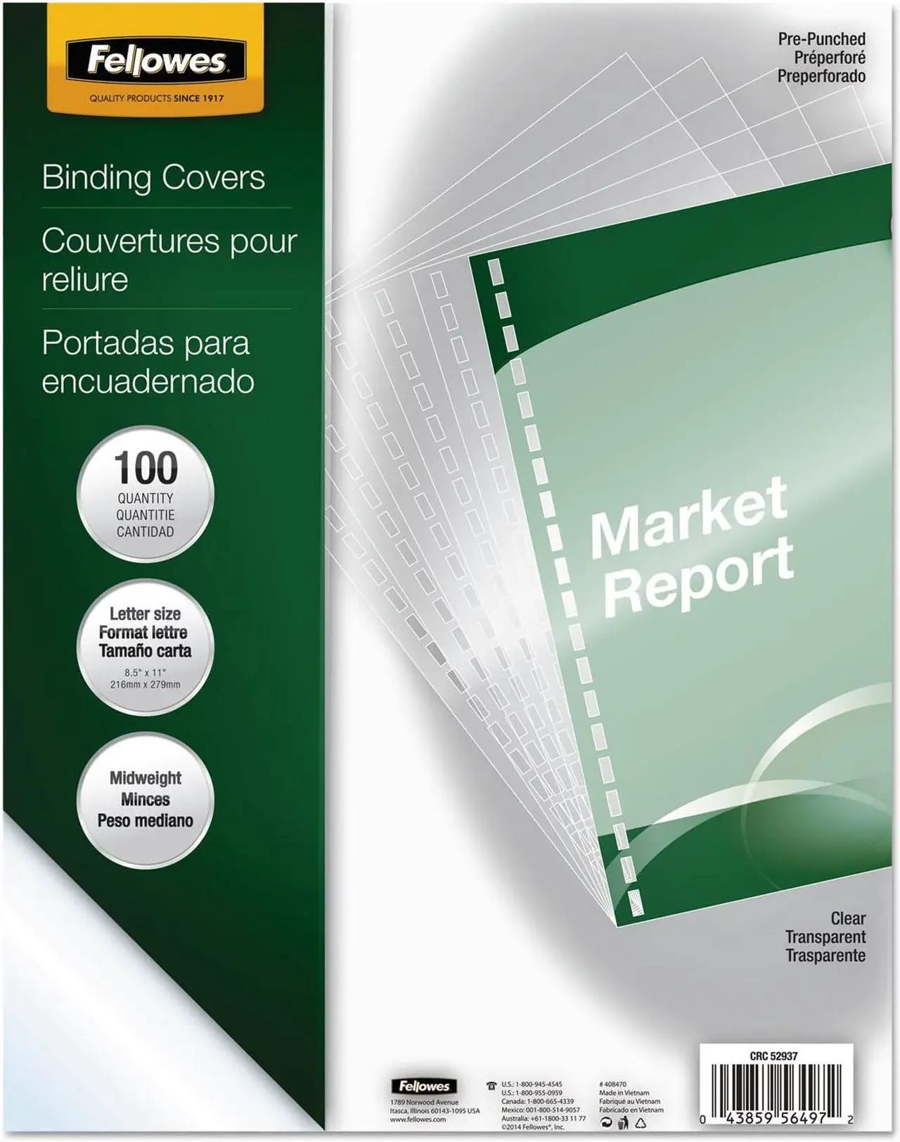 Alt view image 9 of 18 - FELLOWES 5293701 Binding Cover,Clr,8-1/2x11 In.,PK100