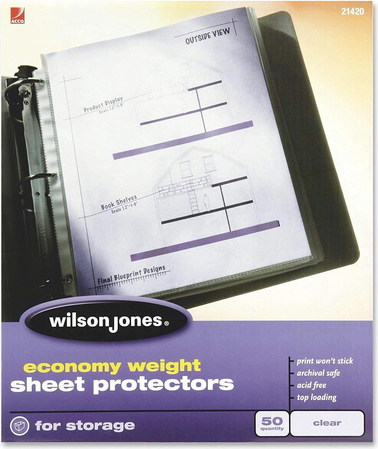 Alt view image 4 of 8 - Wilson Jones 21420 Economy Weight Sheet Protector- Clear- 50/Box