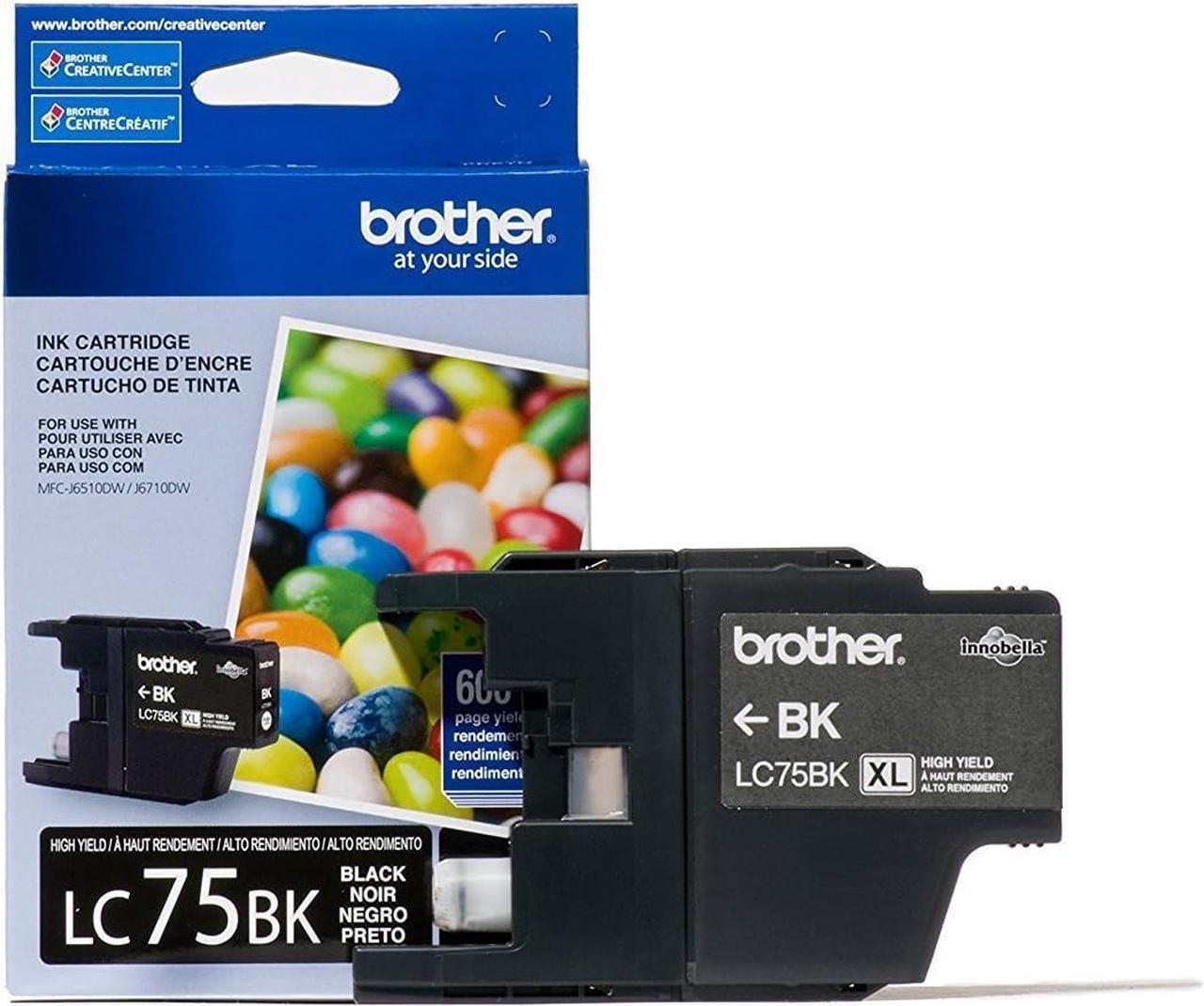 Brother LC752PKS Genuine Black Ink Cartridge,2-Pack