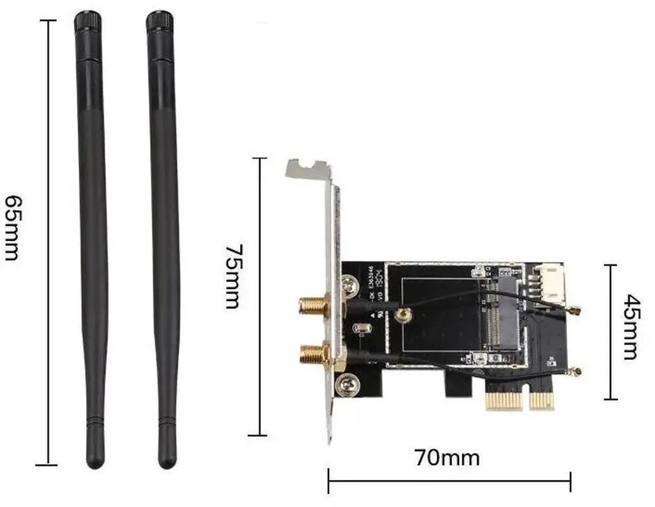 Alt view image 4 of 6 - Wireless WiFi Bluetooth Network Card PCIe to M.2 Expansion Card PCI Express wifi adapter M2 NGFF