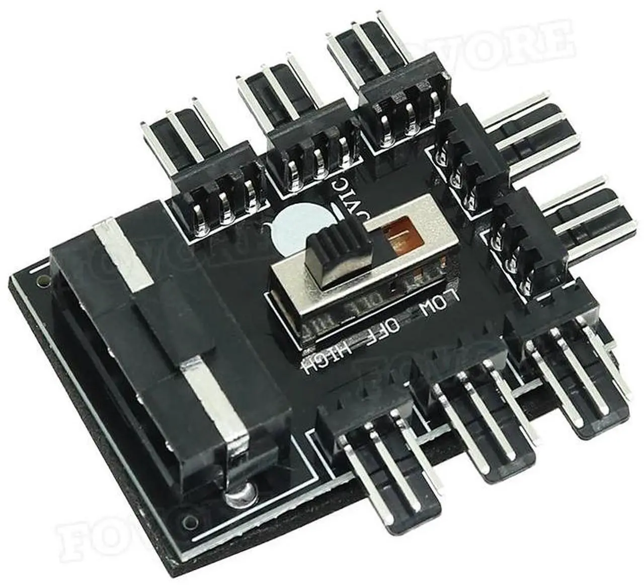 Alt view image 3 of 4 - PC 1 to 8 4Pin Molex Cooler Cooling Fan Hub Splitter Cable PWM 3Pin Power Supply Speed Controller Adapter For PC Mining
