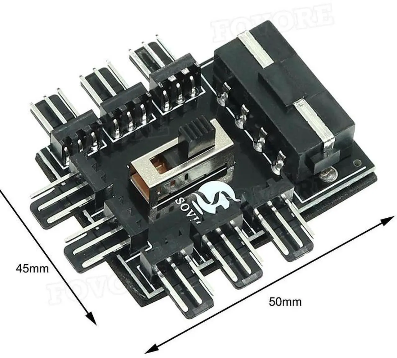 Alt view image 4 of 4 - PC 1 to 8 4Pin Molex Cooler Cooling Fan Hub Splitter Cable PWM 3Pin Power Supply Speed Controller Adapter For PC Mining