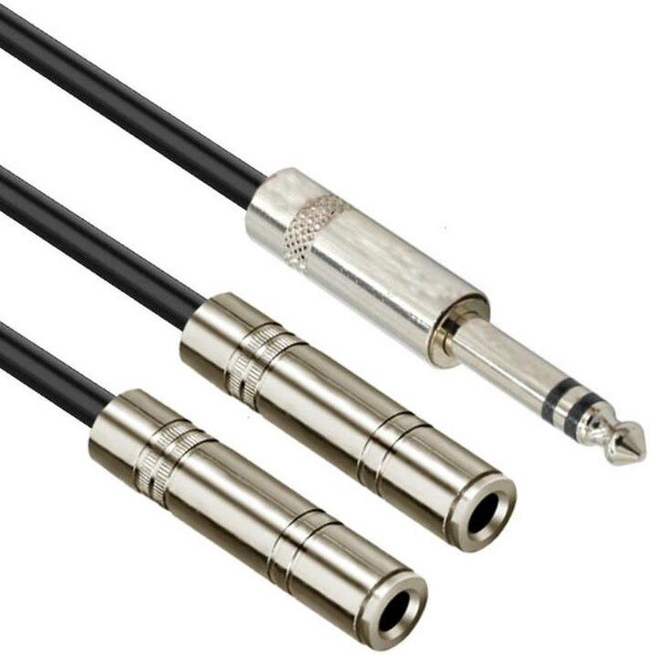 Alt view image 2 of 6 - 6.35mm ( 1/4" ) Stereo Male to dual 6.35 Female Y Splitter Adapter Cable 6.5mm to 6.5 mm Audio cable for Guitar Mixer Amplifier