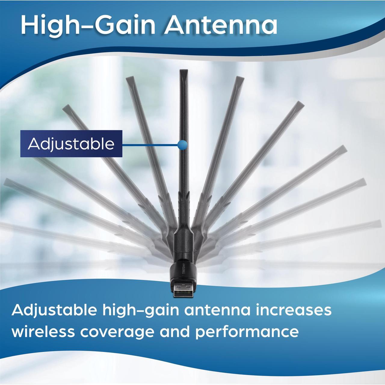 Alt view image 4 of 15 - TRENDnet TEW-805UBH, AC1200 High Gain Dual Band Wireless USB Adapter