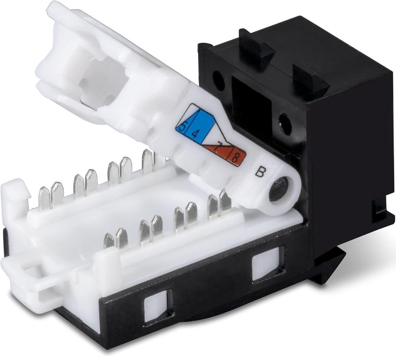 Alt view image 7 of 15 - TRENDnet Cat6 RJ45 Keystone Jack 50-Pack Bundle, Compatible With Cat5,Cat5e,Cat6 Cabling, Use With The TC-KP24 Or TC-KP48 Blank Keystone Patch Panels (Sold Separately), Black, TC-K50C6BK