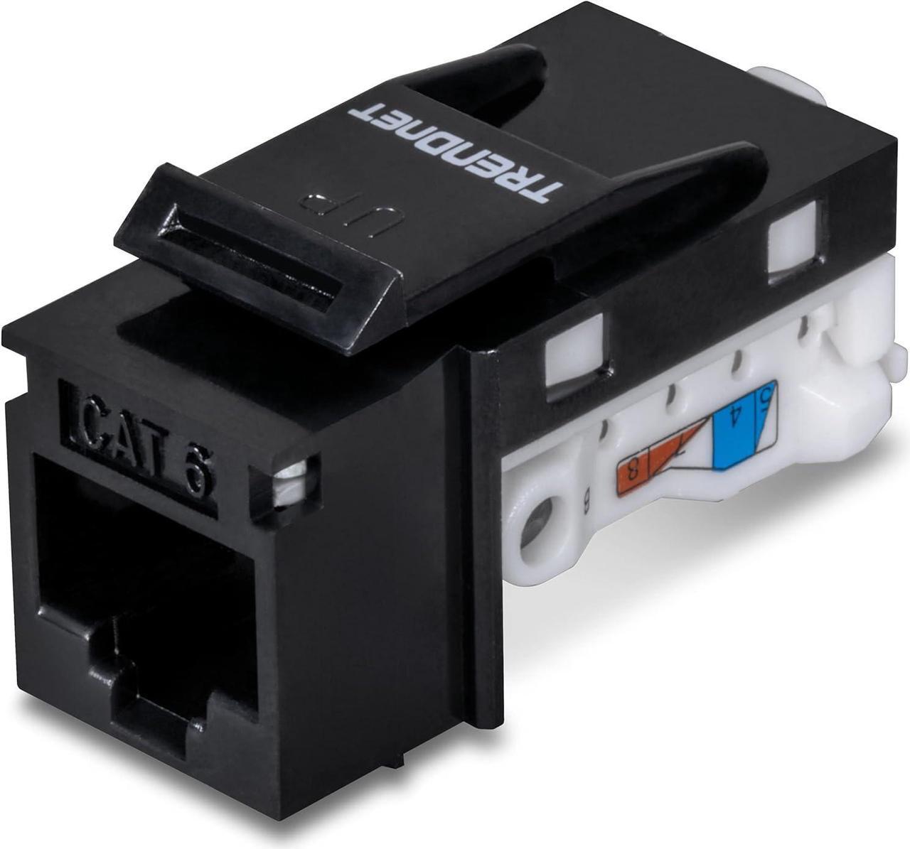 Alt view image 6 of 15 - TRENDnet Cat6 RJ45 Keystone Jack 50-Pack Bundle, Compatible With Cat5,Cat5e,Cat6 Cabling, Use With The TC-KP24 Or TC-KP48 Blank Keystone Patch Panels (Sold Separately), Black, TC-K50C6BK