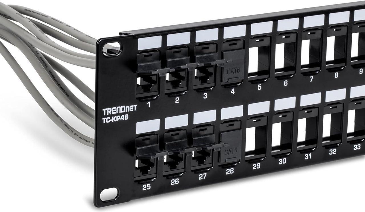 Alt view image 5 of 15 - TRENDnet Cat6 RJ45 Keystone Jack 50-Pack Bundle, Compatible With Cat5,Cat5e,Cat6 Cabling, Use With The TC-KP24 Or TC-KP48 Blank Keystone Patch Panels (Sold Separately), Black, TC-K50C6BK