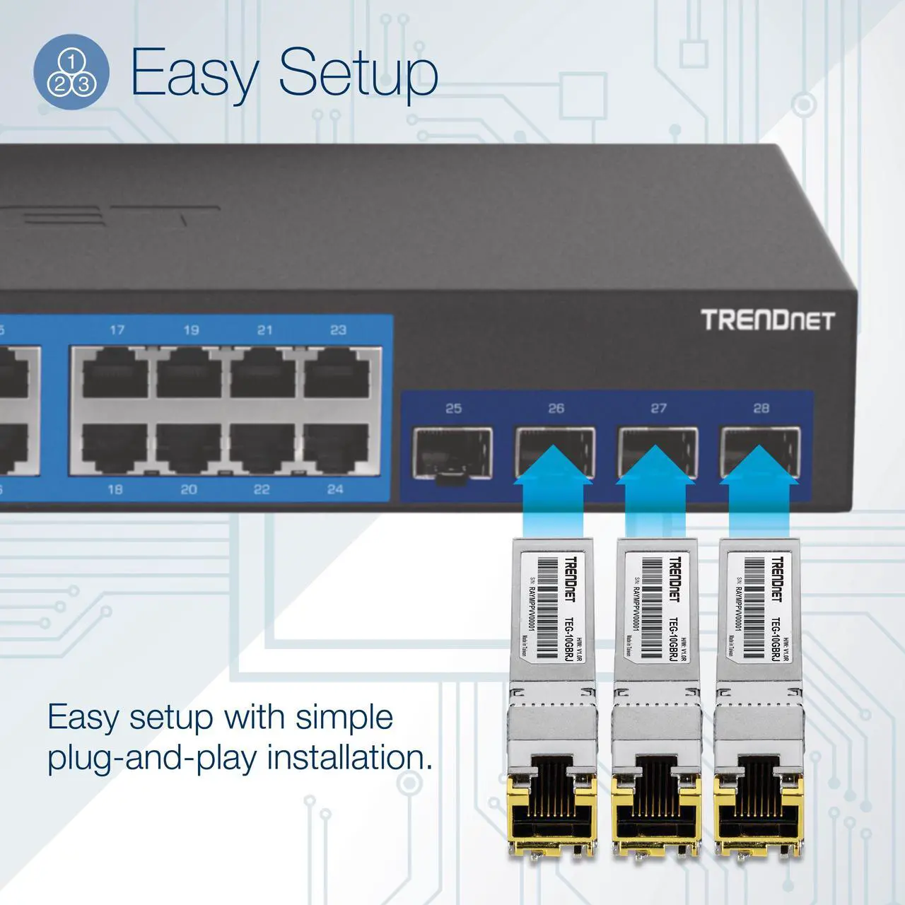 Alt view image 5 of 8 - TRENDnet TEG-10GBRJ, 10G RJ-45 Copper SFP+ Module