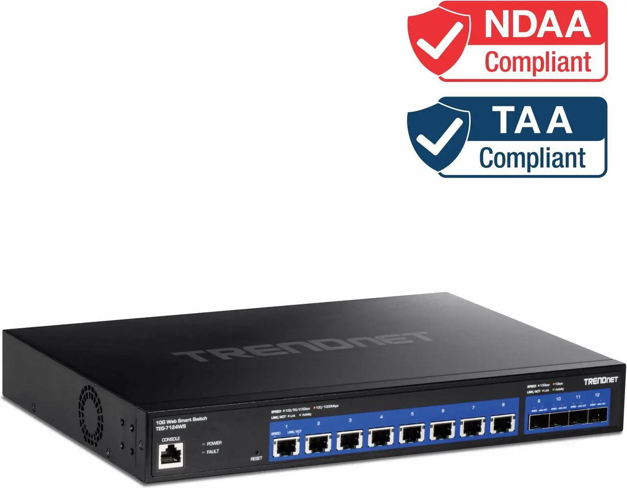 Main image of TRENDnet TEG-7124WS,12-Port 10G Web Smart Switch