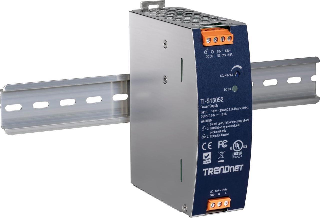 Alt view image 3 of 12 - TRENDnet TI-S15052, 150W, 52V DC, 2.89A AC to DC DIN-Rail Power Supply with PFC Function
