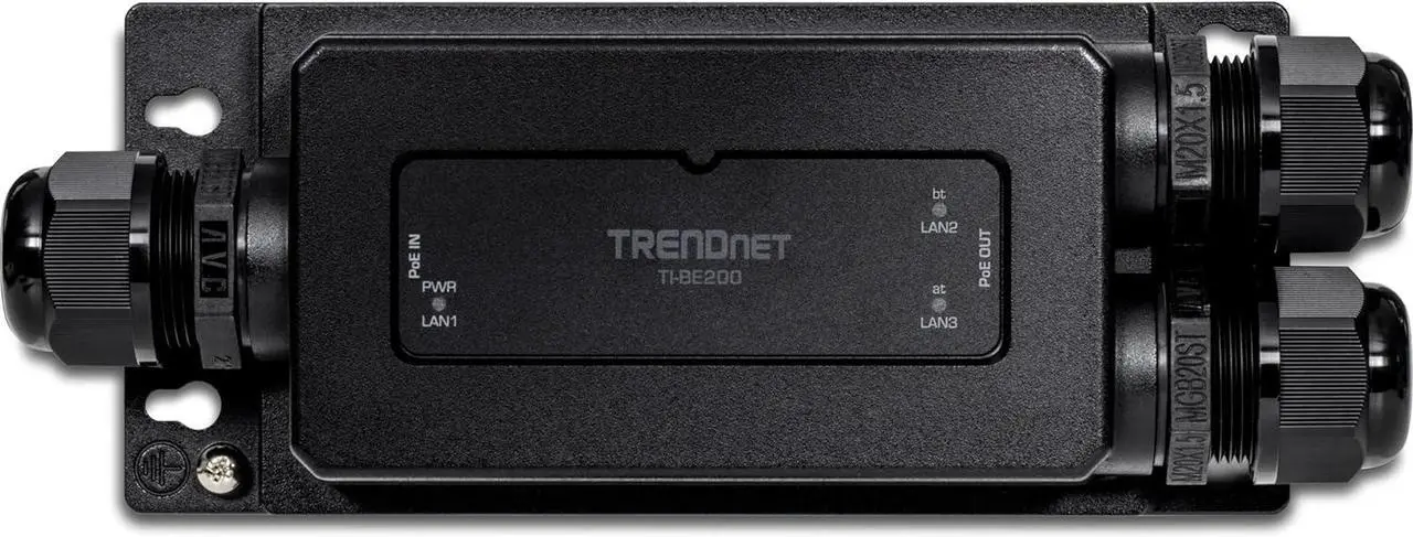 Alt view image 5 of 5 - TRENDnet 2-Port Industrial Outdoor Gigabit PoE++ Extender, Extends PoE++ Connection up to 200m (656 ft.) for up to 2 Devices, TI-BE200