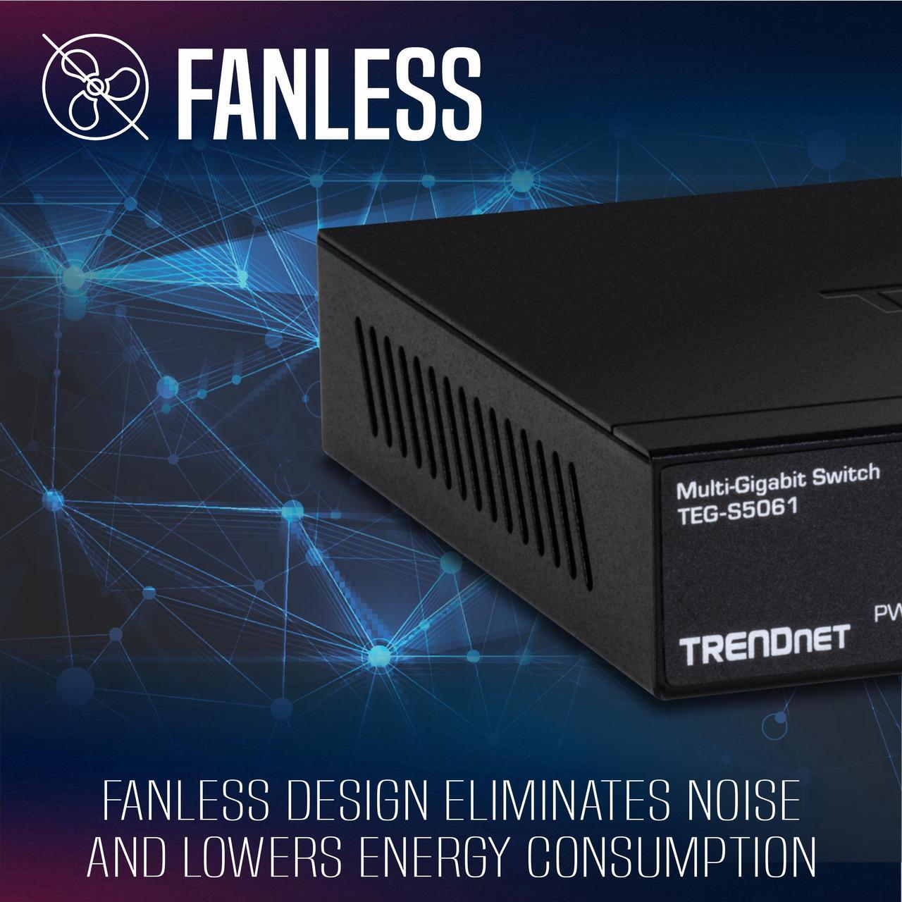Alt view image 3 of 15 - TRENDnet TEG-S5061,6-Port Unmanaged 2.5G Switch with 10G SFP+ Port