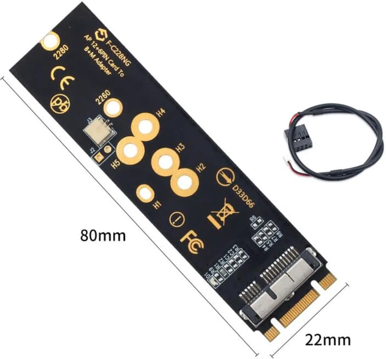 Alt view image 4 of 7 - Weastlinks Wireless BCM94360CS2 PCIE BT2 12+6 Pin Bluetooth WiFi Card Module to M.2 NGFF Key B+M Adapter for Mac OS