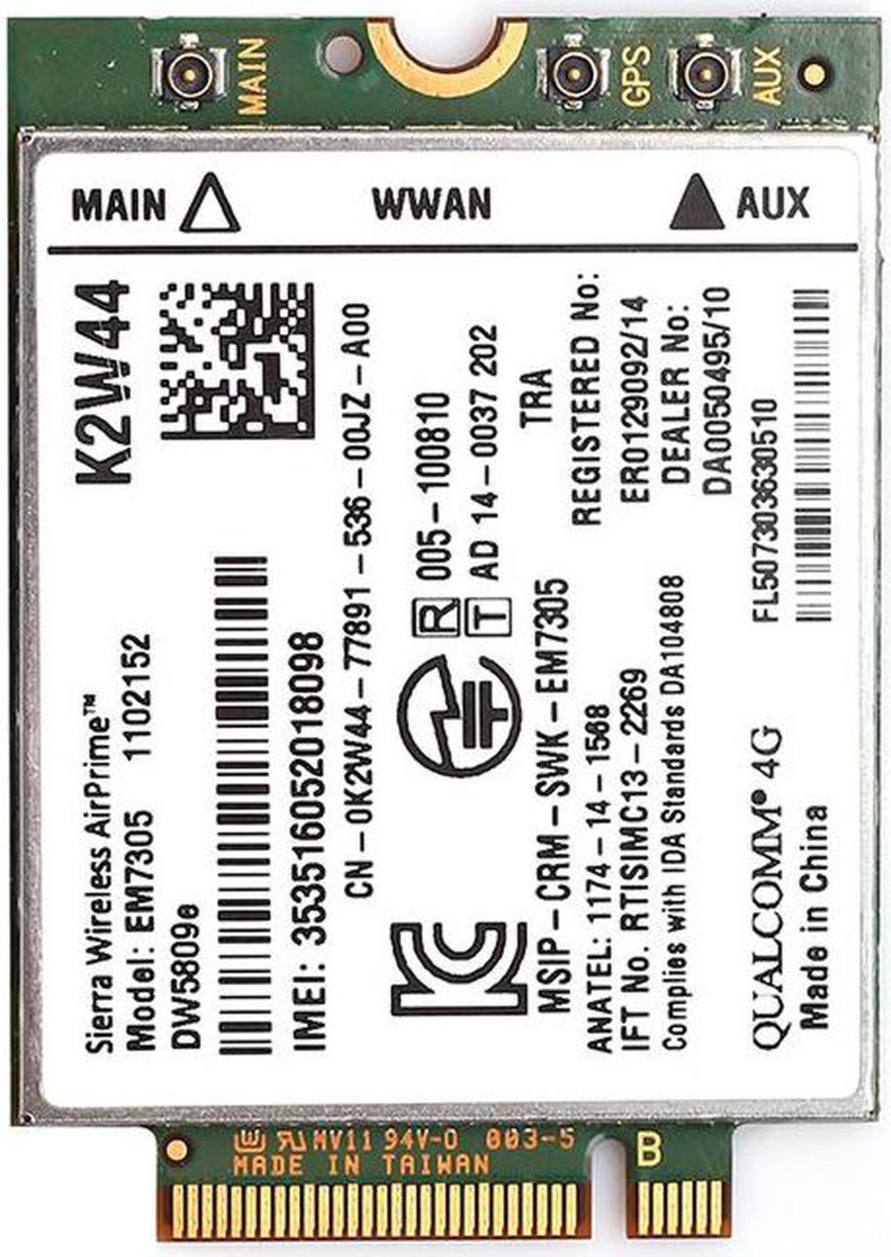 Weastlinks Dell DW5809e Sierra Wireless Airprime EM7305 4G LTE WWAN M.2 NGFF Card Module For Laptop Latitude 3340 E5250 E5450 E5550 E7250