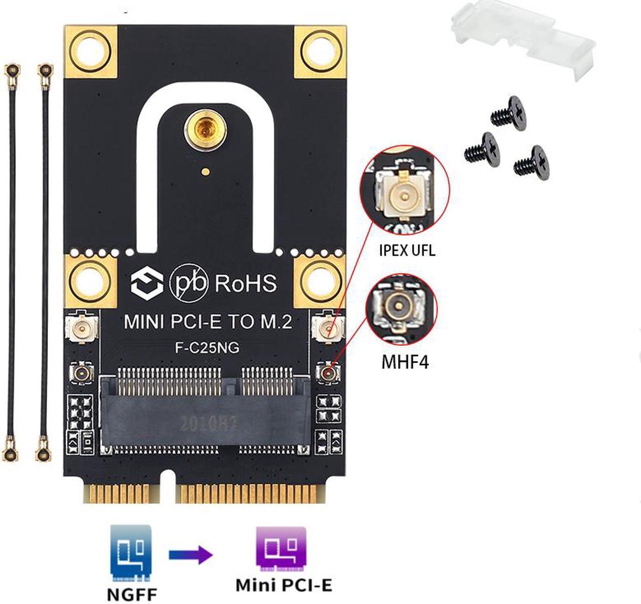 Weastlinks M.2 NGFF To Mini PCI-E Wireless Adapter Converter With IPEX 4 Antenna