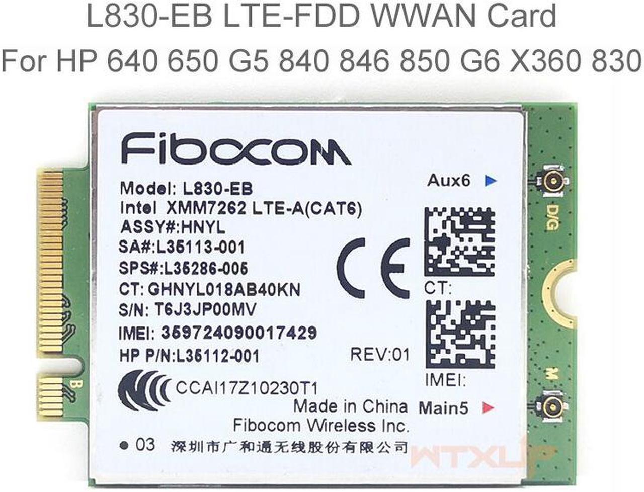 Weastlinks Fibocom L830-EB 4LTE WWAN Card For HP L35286-005 Intel XMM 7262 LTE-Advanced Cat6 300Mbps for 640 650 G5 840 846 850 G6 X360 830