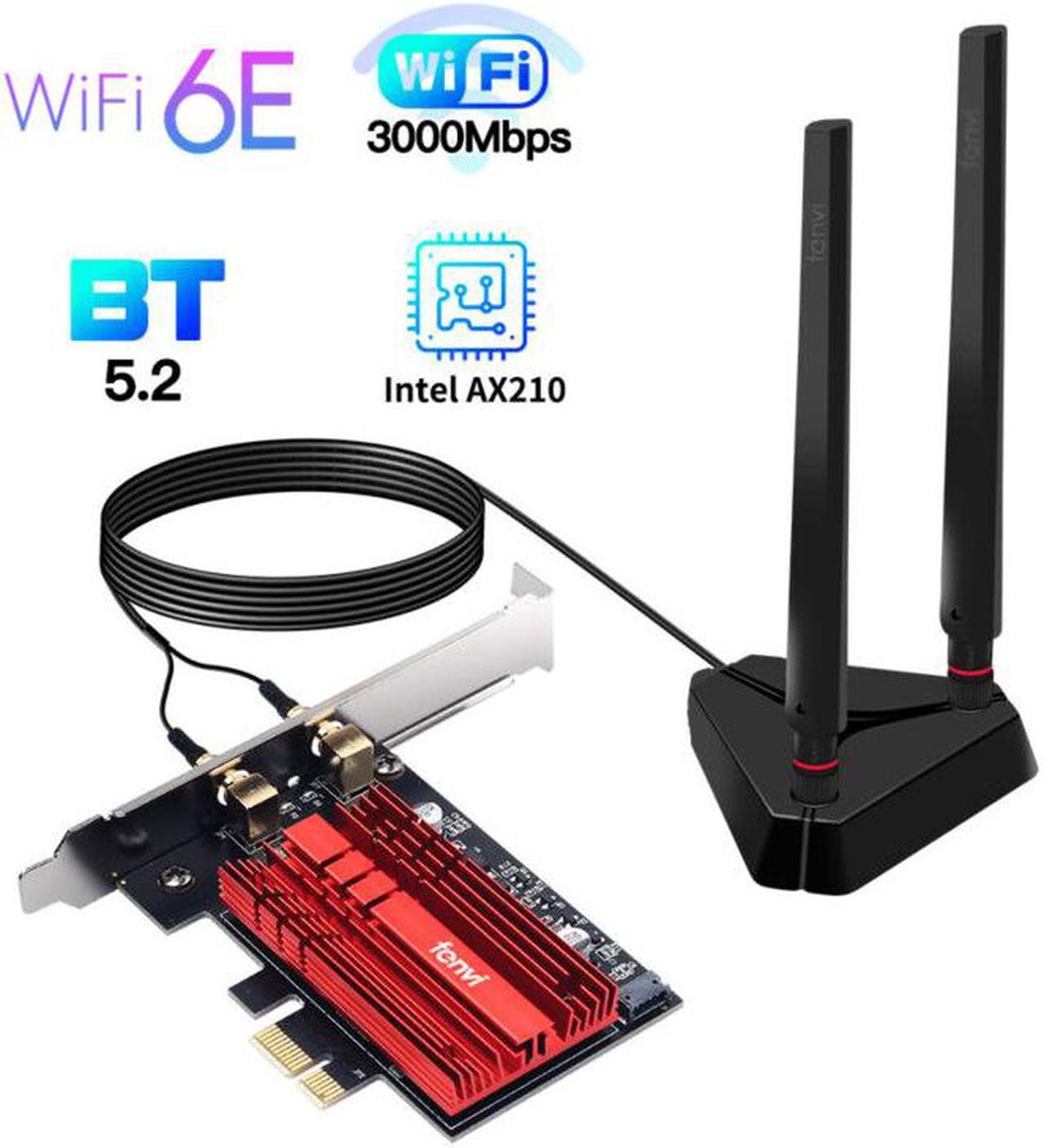 Weastlinks Wi-Fi 6E Intel AX210 Dual Band PCIe Wireless Wifi Network Adapter 2.4G/5G/6Ghz 2400M Wi-Fi Card Bluetooth 5.2 PCI Express Wlan