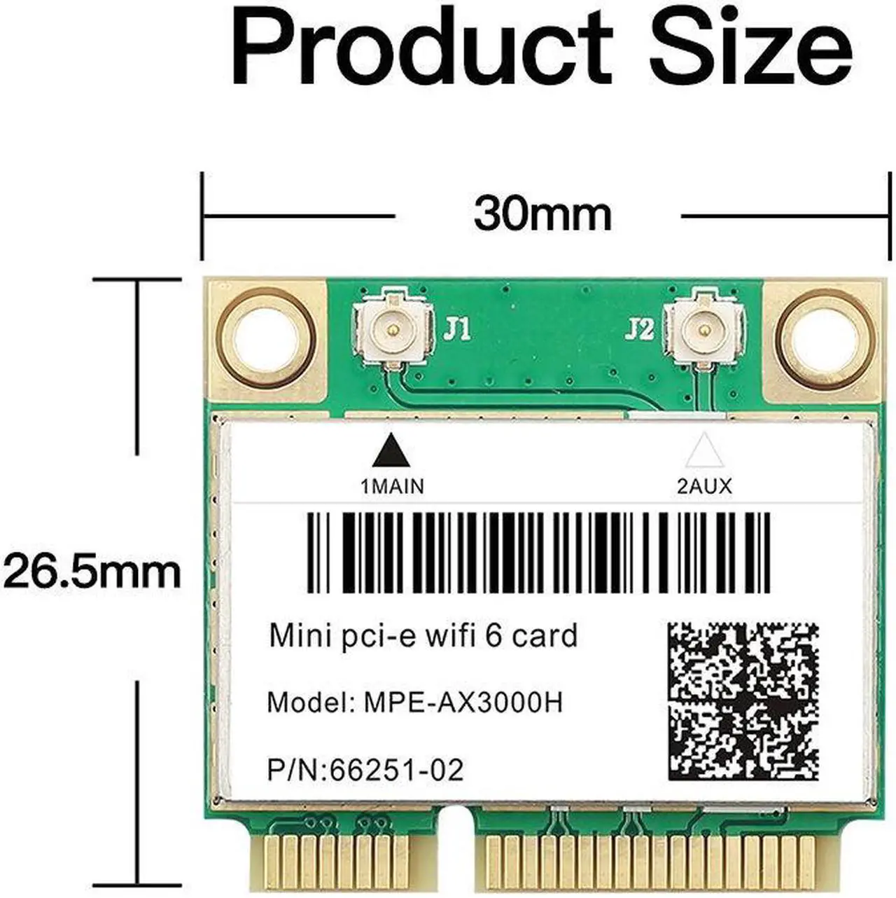 Alt view image 7 of 7 - Weastlinks Mini PCI-E AX3000 Wi-Fi 6 Wireless Adapter Dual Band 2974Mbps Bluetooth 5.0 Wifi Card 802.11ax/ac 160Mhz 2.4G/5G Wlan Windows10