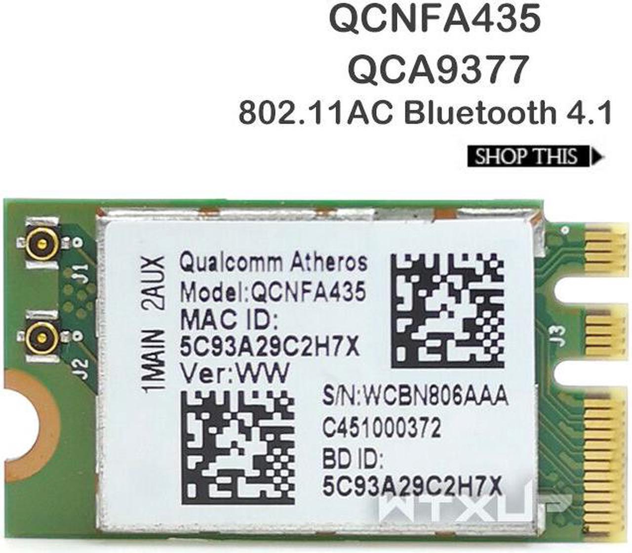 Weastlinks Wireless Adapter Card for Qualcomm QCA9377 QCNFA435 802.11AC NFA435 433Mbps 2.4G/5G DW1810 NGFF WIFI CARD Bluetooth 4.1