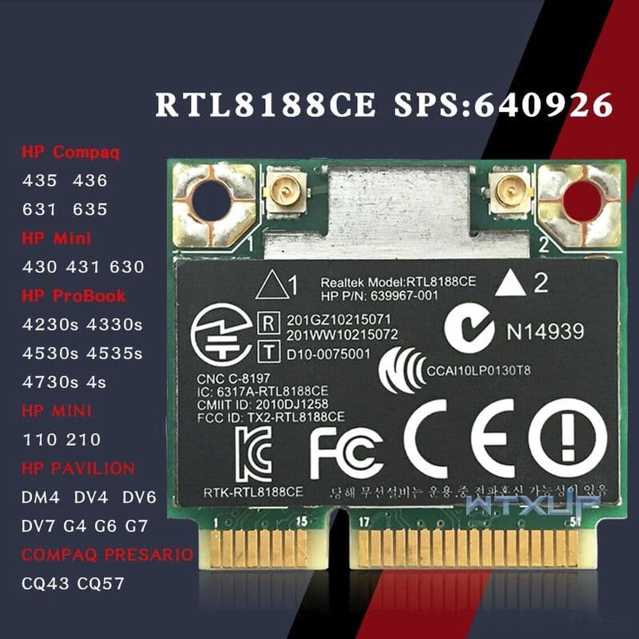 Alt view image 2 of 5 - Weastlinks Realtek RTL8188CE 640926-001 150Mbps Laptop wireless adapter wifi card for HP 4431S 4436S 4430S 4535s 4730s CQ43 CQ57