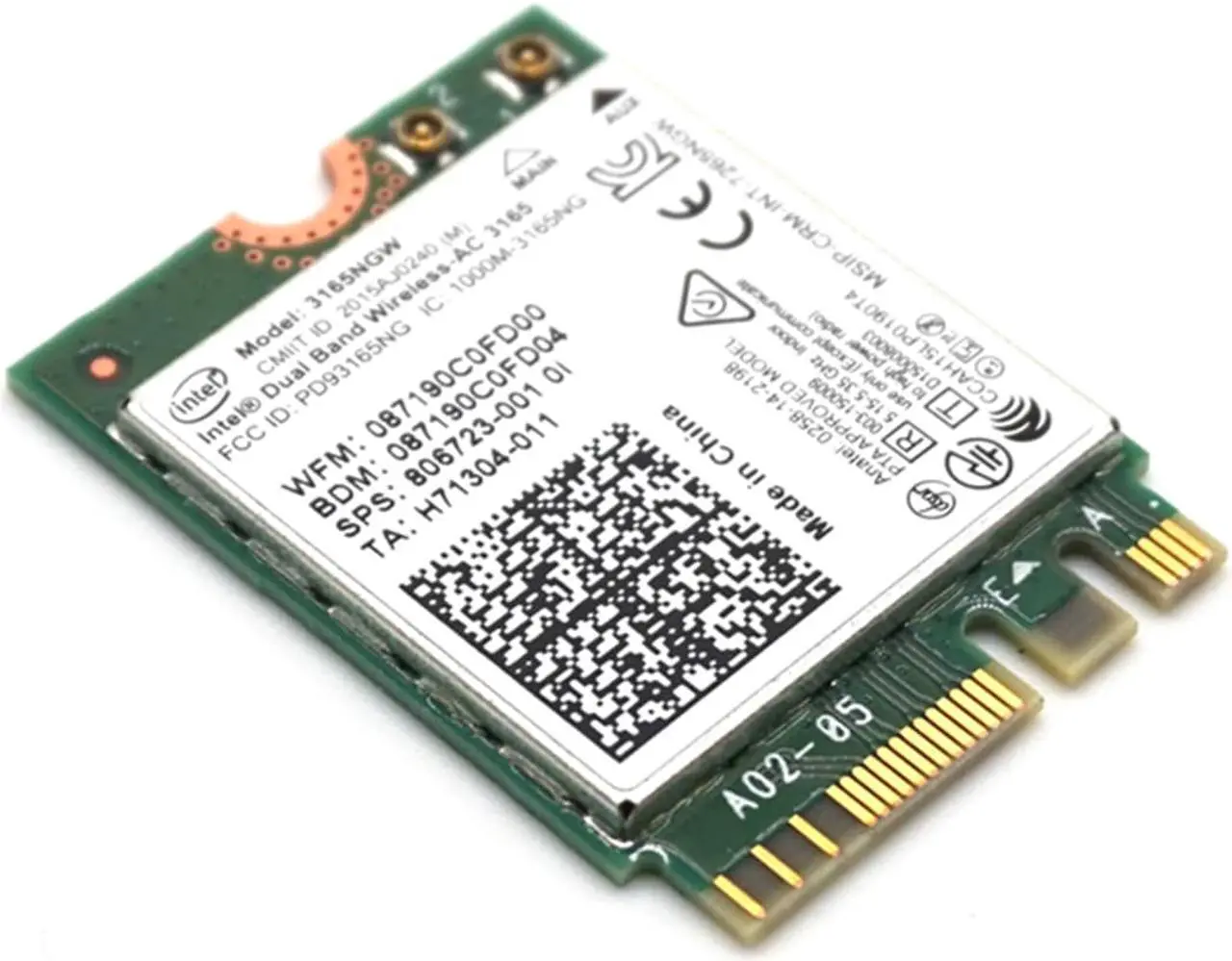 Alt view image 2 of 7 - Weastlinks Intel Dual Band Wireless-AC 3165 3165ac 3165NGW 433Mbps WIFI Bluetooth 4.0 NGFF card 802.11ac