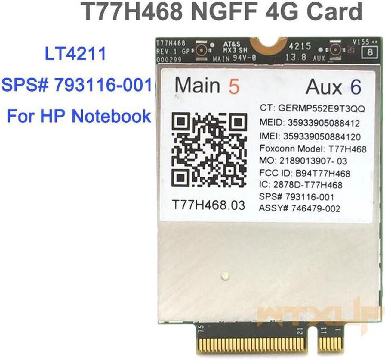 Weastlinks 4G Module T77H468 GOBI5000 LTE FDD HSPA+WWAN Card SPS:793116-001 for HP LT4211 Elitebook 740 750 820 840 850 G2/810 G3