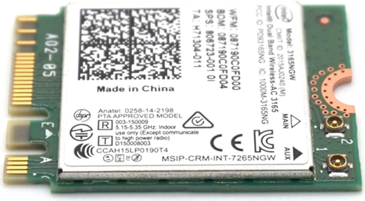 Alt view image 6 of 7 - Weastlinks Intel Dual Band Wireless-AC 3165 3165ac 3165NGW 433Mbps WIFI Bluetooth 4.0 NGFF card 802.11ac