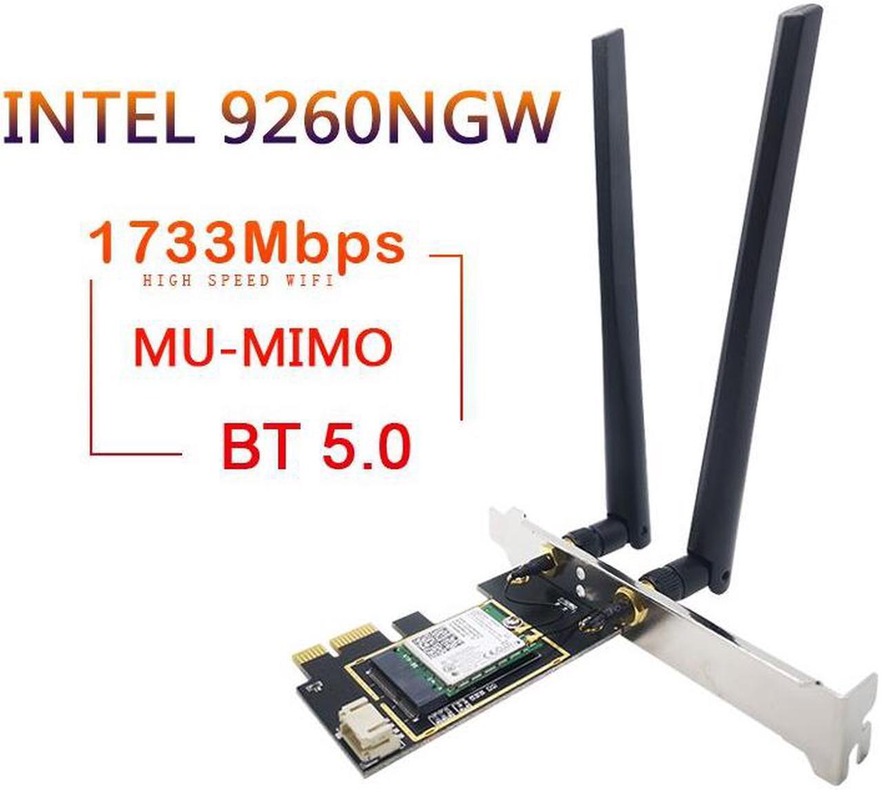 Weastlinks WiFi Card Wireless Bluetooth Adapter Dual Band PCIe Wireless 9260ac 1730Mbps MU-MIMO WiFi PCI-E 1X Card BT 5.0