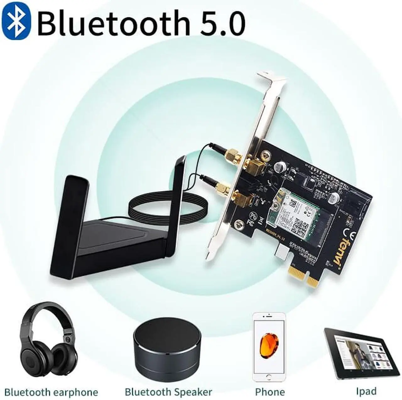 Alt view image 5 of 7 - Weastlinks Dual Band 3000Mbps Wifi 6 PCIe Wireless Adapter Intel AX200 Bluetooth 5.0 Card 2.4G/5Ghz 802.11ac/ax For Desktop PC Network