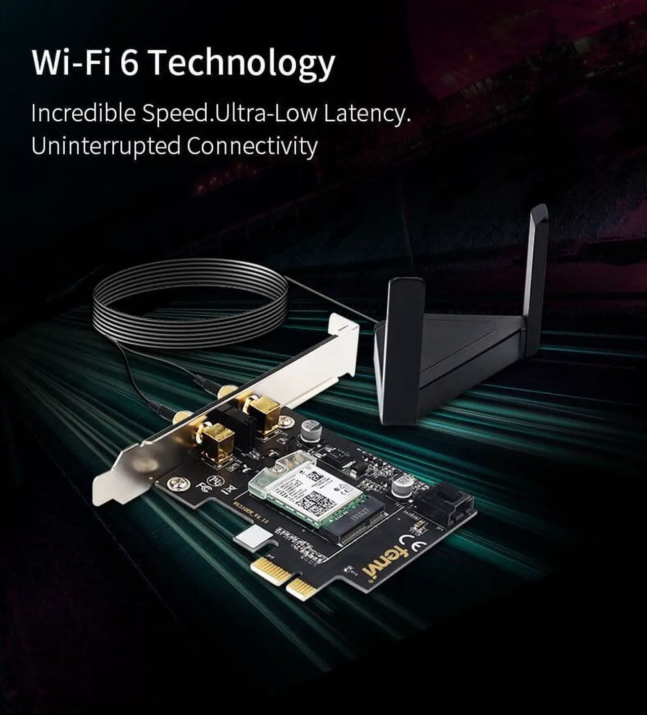 Alt view image 3 of 7 - Weastlinks Dual Band 3000Mbps Wifi 6 PCIe Wireless Adapter Intel AX200 Bluetooth 5.0 Card 2.4G/5Ghz 802.11ac/ax For Desktop PC Network