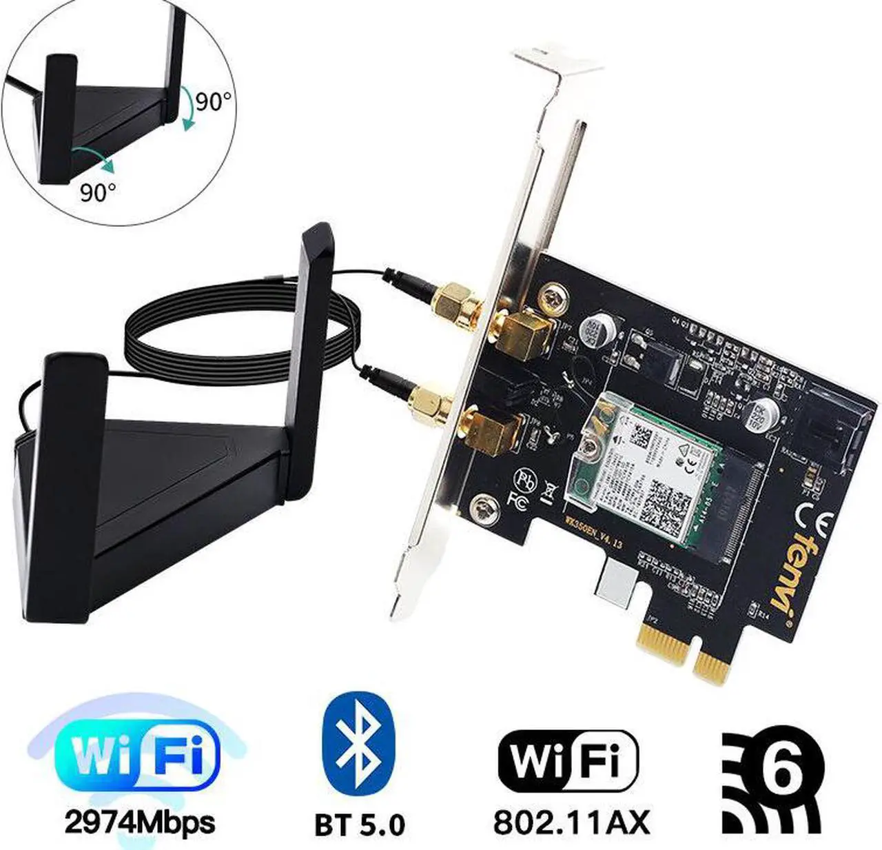 Main image of Weastlinks Dual Band 3000Mbps Wifi 6 PCIe Wireless Adapter Intel AX200 Bluetooth 5.0 Card 2.4G/5Ghz 802.11ac/ax For Desktop PC Network