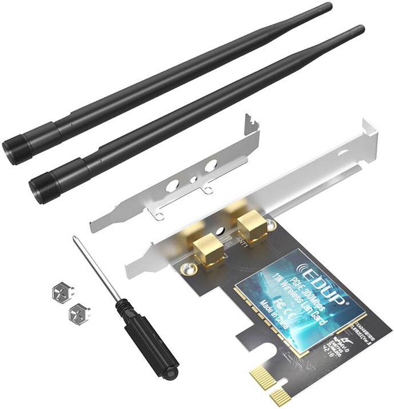 Weastlinks PCI-Express Wifi Adapter 300Mbps 2.4GHz Desktop PCI-E Expansion Wireless Network Card With 2 Antennas for PC Computer