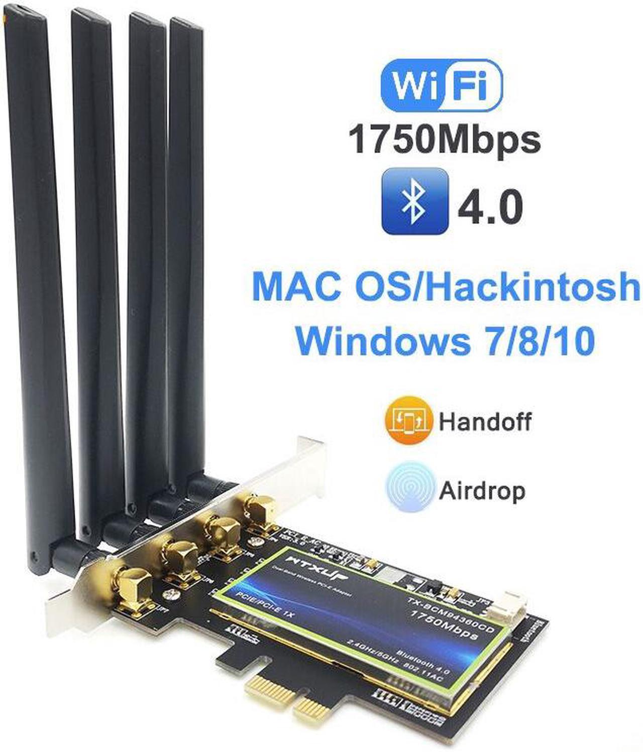 Weastlinks BCM94360CD 1750M Dual Band 802.11ac Desktop PCIe Wifi Card Wireless Adapter Bluetooth 4.0 BCM94360 For MacOS Hackintosh Windows